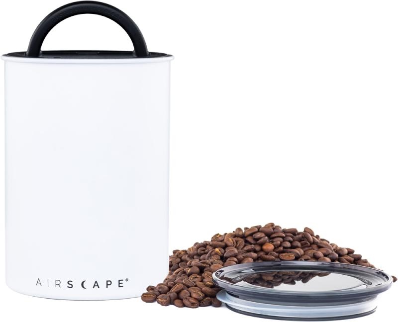 Airscape Kaffeedose mittel, weiß matt, Edelstahl